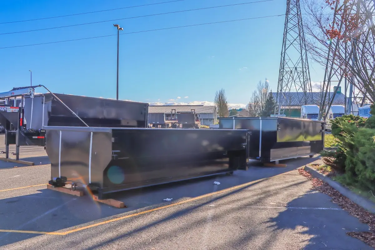 Roll-off dumpster ready for waste disposal at job site for Estate Cleanout Dumpster Rental in Mequon
